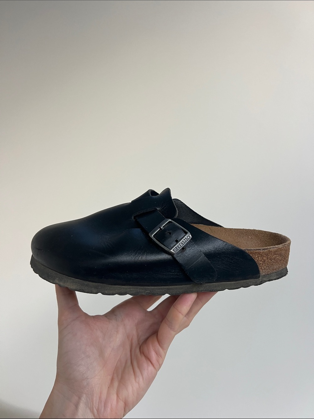 Birkenstock boston natural black leather clogs size 37 - Picture 13 of 14